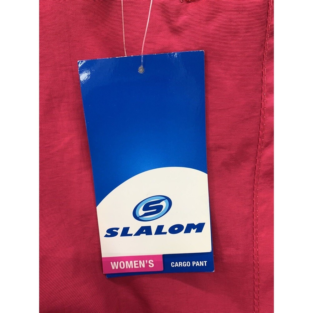 Slalom Womens Insulated Cargo Snow Pants Bright Rose Pink Medium Water Resistant - Picture 10 of 16